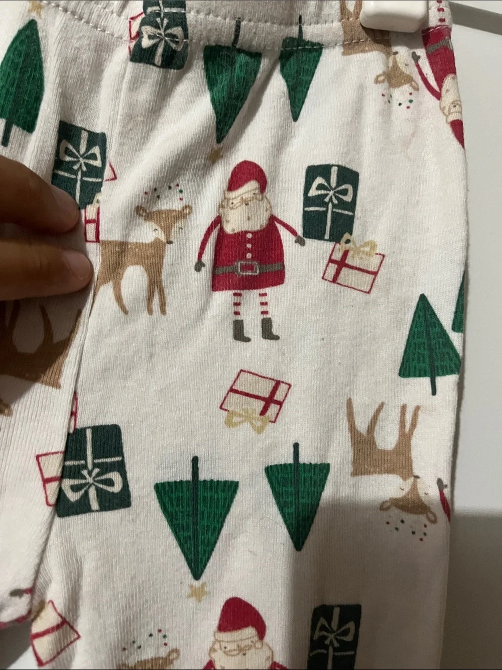 chick pea Kids Holiday Pajama Pants - White, Red & Green